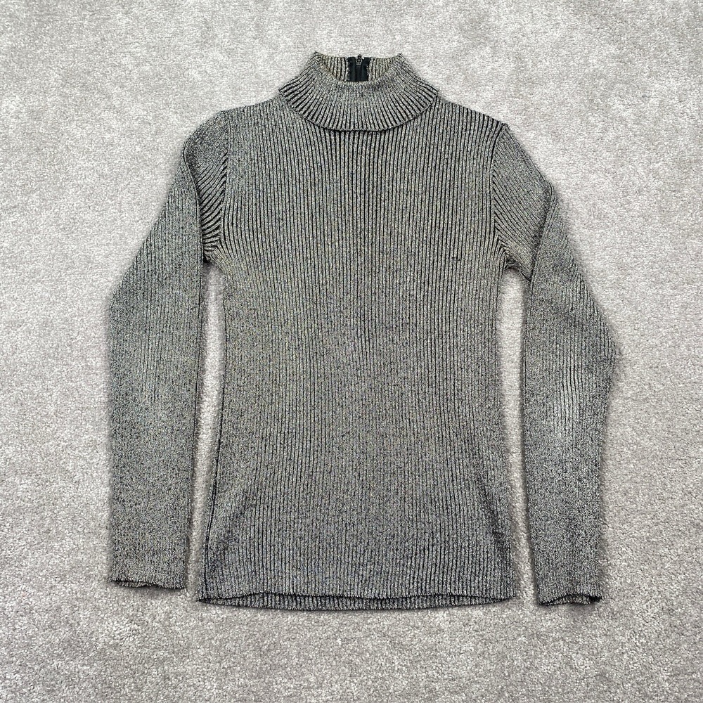 Sweater Bee By Banff Yarn Women's Turtle Neck Pullover Sweater Size Small Gray